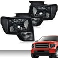 thumbnail image 2 of PIT66 LED Headlight Left and Right Driver & Passenger Side Clear Lens Chrome Housing Amber Reflector Fit for Ford F150 2009-2014, 2 of 9