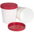 thumbnail image 1 of 2 pcs Ice Cream Containers, BPA Free Freezer Containers Reusable Ice Cream Storage Tubs with Lids for Homemade IceCream Frozen Yogurt Sorbet RED 250ml, 1 of 5