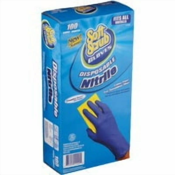 Big Time Products 11100-16 Soft Scrub Disposable Nitrile Gloves- 100 Count