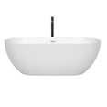 thumbnail image 3 of Wyndham Collection Brooklyn 67" Acrylic Freestanding Bathtub with Trim in White, 3 of 8