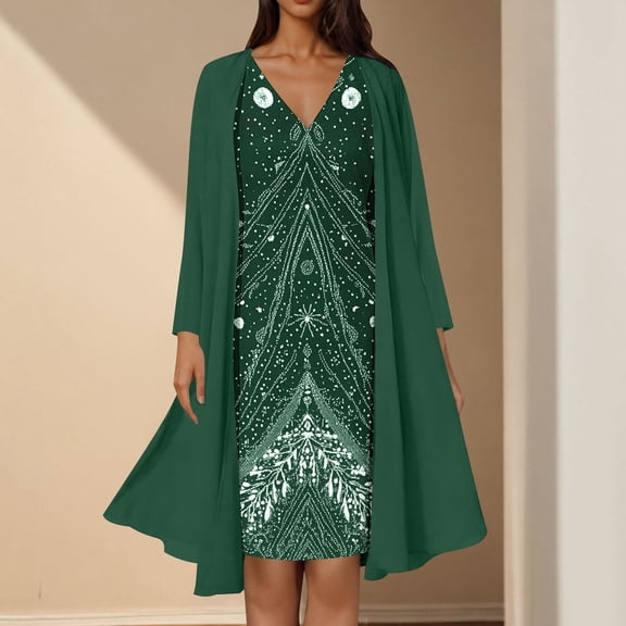 Nuoqisi 2026 Women's Two Piece Dress with Jacket Mother of The Bride Dresses Homecoming Wedding Guest Dresses