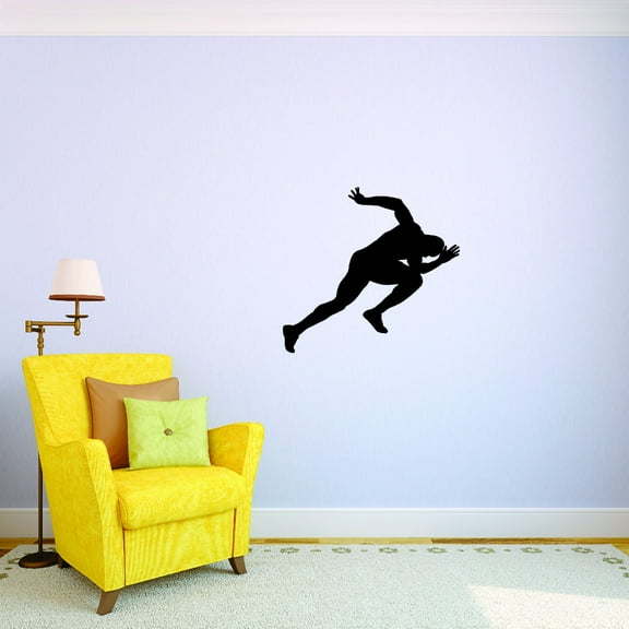 Wall Design Pieces Runner Sprinting Man Sports Silhouette 12x18 Inches