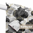 thumbnail image 4 of Black Geometric Moroccan Swag Valances for Windows, Kitchen Curtains 36 Inch Length 2 Panels Set, Abstract Art Grey Ombre Modern Short Curtains for Small Windows Rod Pocket Cafe Curtains 28"x36", 4 of 8
