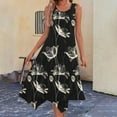 thumbnail image 2 of Levmjia Womens Dresses Sleeveless Round Neck Flowy Summer Casual Sun Dress Polyester Floral Print Beach Vacation Dress Multi Colors, 2 of 7