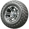 Golf Cart Wheels and Tires Combo - 12" RHOX RX330 Machined - Set of 4