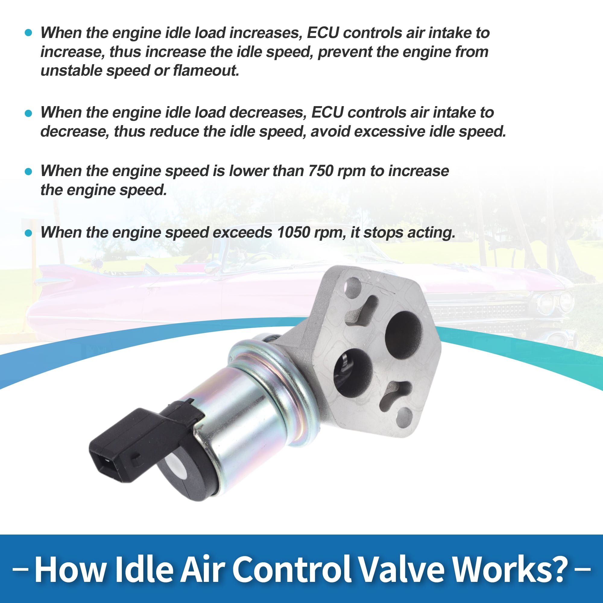 Unique Bargains Car Idle Air Control Valve for Ford Fiesta IV 1995-2002 Replace No.95BF9F715AC IACV Idle Motor Idle Air Control Valve for Stable Engine Operation