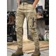 thumbnail image 5 of Pantalones de otoño para hombre, multibolsillos, negros, para motociclista, cargo, para hombre, multibolsillos, de algodón, de gran tamaño, estilo Harajuku, licra, 5 of 5