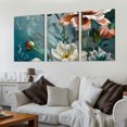 thumbnail image 2 of nygtbtfer 3 Piece Canvas Wall Art for Living Room White and Indigo Blue Floral Picture Wall Decor for Dining Room Bedroom Bathroom Kitchen Print Painting for Home Decorations 12x16x3pcs, 2 of 4