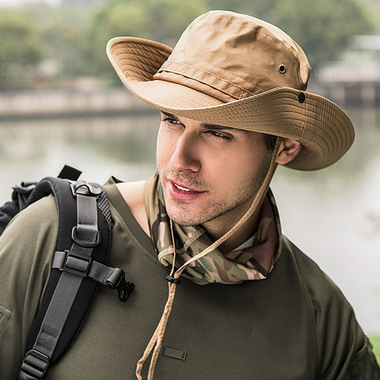 Summer Quick-drying Boonie Men Women Hat Outdoor Face Mask Wide