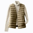 thumbnail image 4 of Women's Puffer Vests Lightweight Button Up Collarless Coat Outdoor Sleeveless Vest Jackets Winter Warm Outwear, 4 of 7