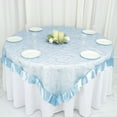 thumbnail image 4 of Efavormart Light Blue Organza Embroidered Square Tablecloth Overlay 72x72 Square Tablecloth Cover For Wedding Party Event Banquet, 4 of 11