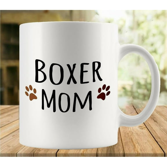 Boxer Dog Mom Mug Funny Coffee Mug Ceramic Cup Tea 11 Oz For Women Men Novelty Christmas Birthday Gift