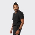 thumbnail image 3 of SPECTRUM UNIFORMS Wynd Men's Tuckable Scrub Top Medical Uniform V-Neck Soft Fabric, Outfit Ideal for Men at Hospital Workspace, Medical Practice, and Professionals - Pack of 2 Black, 3 of 4