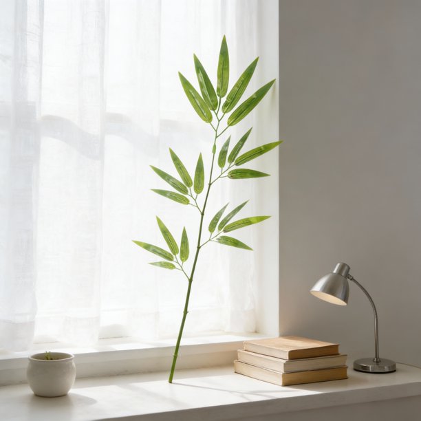 UPGRATOR 30Ud Hojas Artificiales De Bambú Verde Decorativas Para Hogar Restaurante Fiesta Manualidades