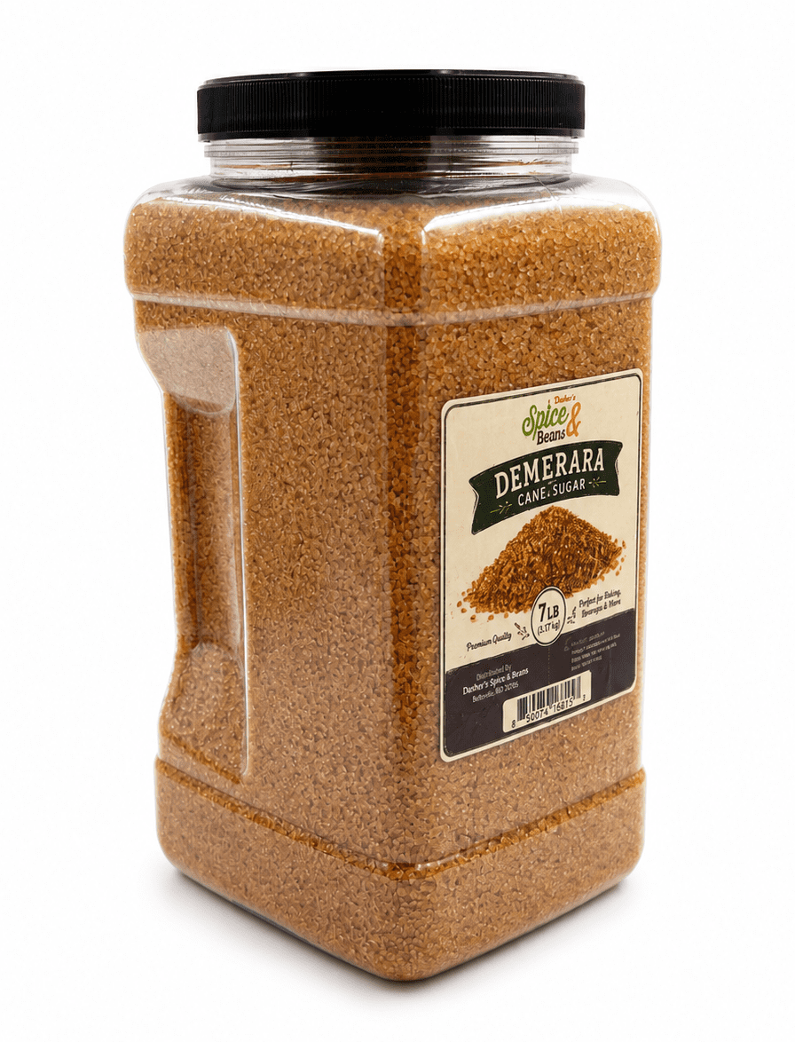 Demerara Cane Sugar | Dasher's Spice & Beans | 7 lb Container