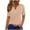 Khaki, variant on AherBiu Tops for Women Button Deep Notch V Neck Short Sleeve Summer Casual Loose Basic Top Tees Tshirts
