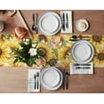 thumbnail image 3 of Table Runner Dresser Scarves 120 Inch Long, Watercolor Blossom Yellow Sunflowers Linen Dining Table Runners Farmhouse Flowers Tabletop Scarf for Wedding Holiday Party Kitchen, 3 of 7
