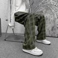 thumbnail image 3 of Pantalones informales a cuadros a la moda para primavera y otoño, pantalones de pana Vintage Ins de calle alta para hombre, pantalones holgados de pierna ancha, 3 of 4
