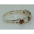 thumbnail image 5 of LBG 18k White Gold Cultured Pearl & Garnet Womans Eternity Ring - Size 5, 5 of 6