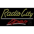 thumbnail image 1 of Cursive Radio City Open LED Neon Sign 20 x 37 - inches, Clear Edge Cut Acrylic Backing, with Dimmer - Bright and Premium built indoor LED Neon Sign for Computer & Electronics store decor., 1 of 7