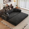 thumbnail image 2 of Jopath 79" Convertible Sofa Bed with Fixed-Shape Frame & Removable Armrests,Modular Corduroy Folding Mattress Couch for Living Room,Bedroom,No Assembly Needed,Black, 2 of 11