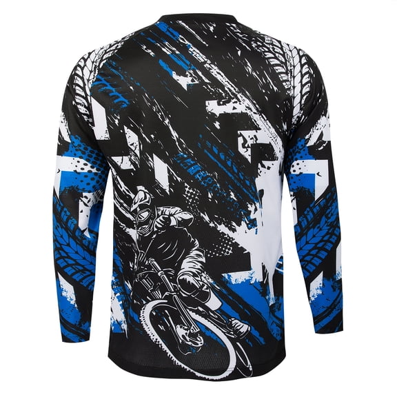 Mountain Bike Jersey Mens Long Sleeve Motocross Jersey Cycling Jersey Breathable Quick Dry Downhill BMX Off-Road