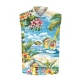 thumbnail image 6 of cllios Summer Tank Tops Mens Casual Button Down Collared Shirts Palm Tree Tropical Beach Tank Top Beach Button Up Holiday Tops with Pockets, 6 of 6