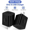 thumbnail image 2 of AILKIN USB Wall Charger,USB Charger Block Adapter,2.1A/2PACK Dual Port Fast Charging Station Power Base Charger Block Plug for iPhone Wall Charger,Dark Black, 2 of 6