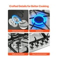 thumbnail image 6 of VEVOR 36 inch Gas Cooktop 5 Burners Gas Stove Top, Max 38300BTU Built-in Stainless Steel Stove Top LPG/NG Convertible Dual Fuel Cooktop Stoves with SABAF Dual-Ring Burner for Kitchen Apartment Rvs, 6 of 9