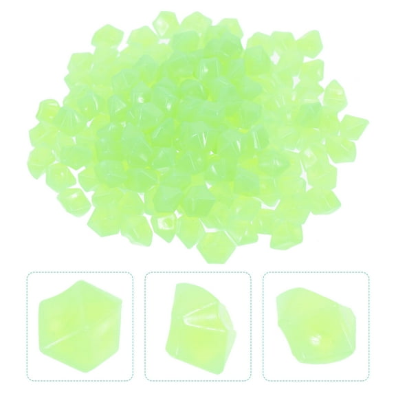 DEEPCRAFF Landscaping Pebbles Luminous Stones Green Resin for Garden 400 Pcs