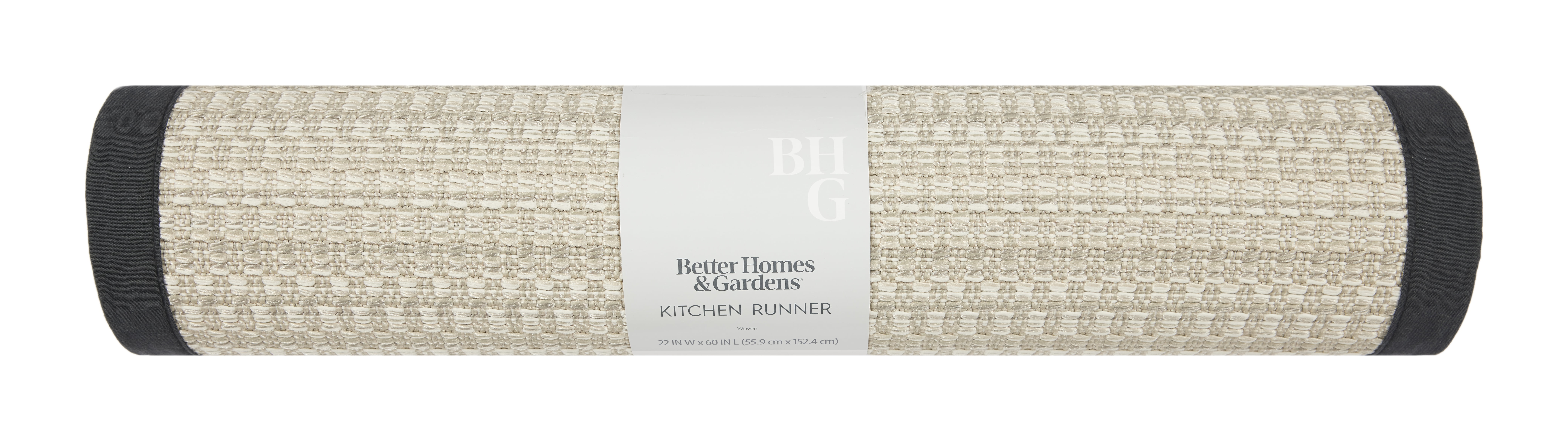 (4 pack) Better Homes & Gardens 22" x 60" Black Woven Polypropylene Indoor Kitchen Runner Rug