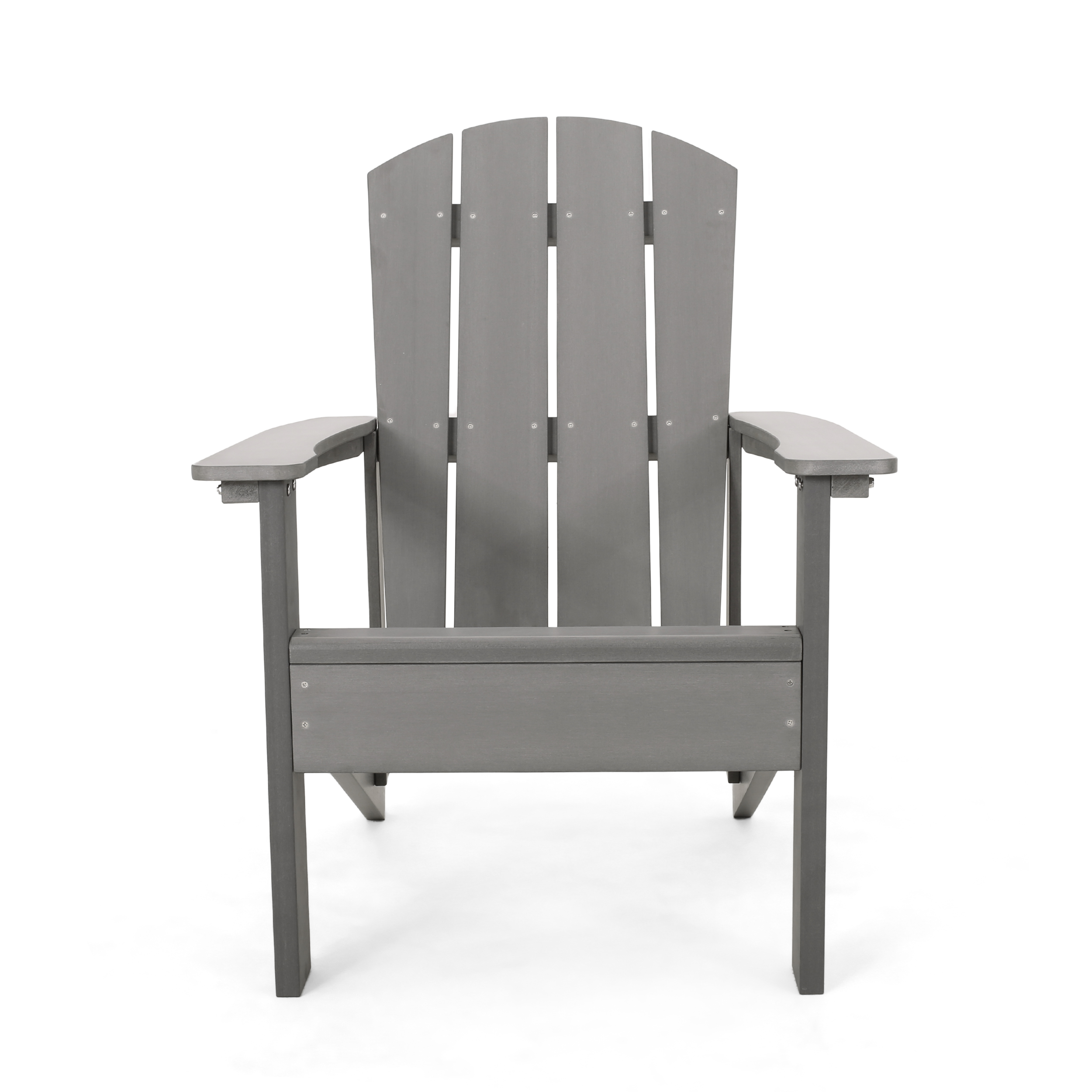 Classic Solid Gray Outdoor Solid Wood Adirondack Chair Garden Lounge Chair - image 2 of 9