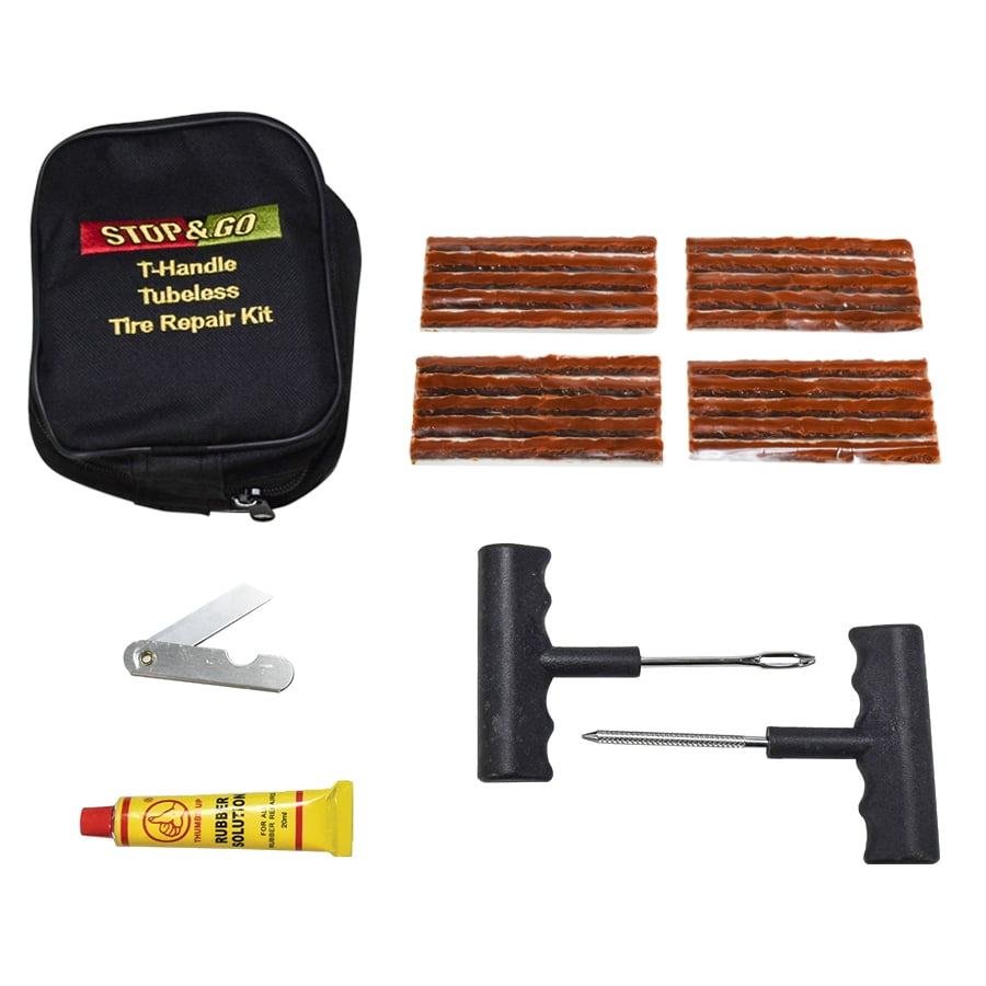 Stop & Go 1020 25 Piece Tubeless THandle Rope Plug Tire Repair Kit for