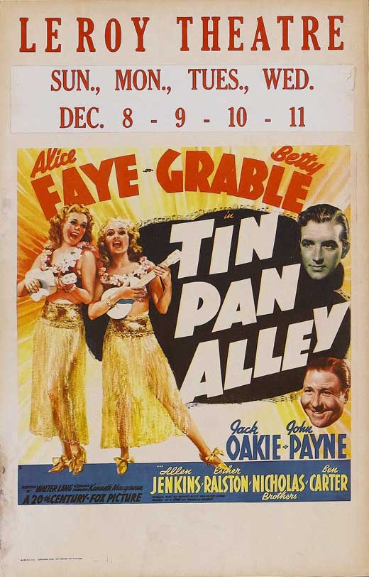 Tin Pan Alley movie POSTER (Style B) (11" x 17") (1940)