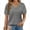 Gray, variant on KIHOUT Womens' Fashion Plus Size Printed V-Neck Short Sleeves Casual T-Shirt Top Summer Clearance