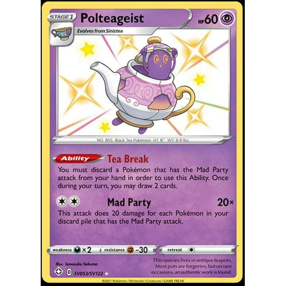 Pokemon Shining Fates Shiny Rare Polteageist SV053