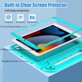 thumbnail image 3 of SUPNICE Kids Case with Screen Protector for iPad 10.2 Inch 2021/2020/2019 (9th/8th/7th Generation), Shockproof Convertible Handle Stand iPad 10.2 Case for Kids, Turquoise, 3 of 8