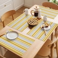thumbnail image 5 of Ginger Yellow Stripes Placemats Set of 6 Modern Minimalist Horizontal Lines Place Mats Indoor Wipeable Table Mats Washable Cloth Dining Table Placemats for Kitchen Holiday Party Home Decor 13x19 Inch, 5 of 9