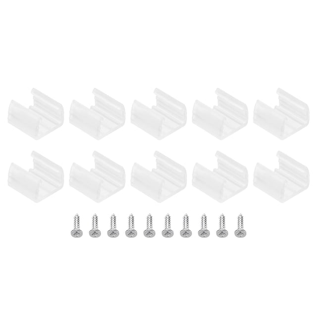 Unique Bargains LED Strip Light Clips, 40 Pack Mounting Bracket Fixing Clip Plastic Clamp for 10mm-12mm Light Cable Translucent