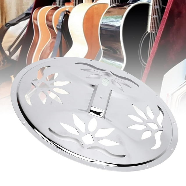 Guitar Cavity Cover Plate, Guitar Cover Resonator Easy To Install Silver for Instrument Upgrade