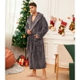 VULCANODON Men's Soft Full Length Bathrobe with Hood, LargeXLarge