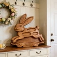 thumbnail image 4 of Easter Bunny Wooden Serving Platter, Easter Decor, Rustic Food Tray for Deli, Snacks and Desserts, Decorative Tableware for Home Dining, Party and Spring Holiday Table Decoration, 1pcs, C, 4 of 7