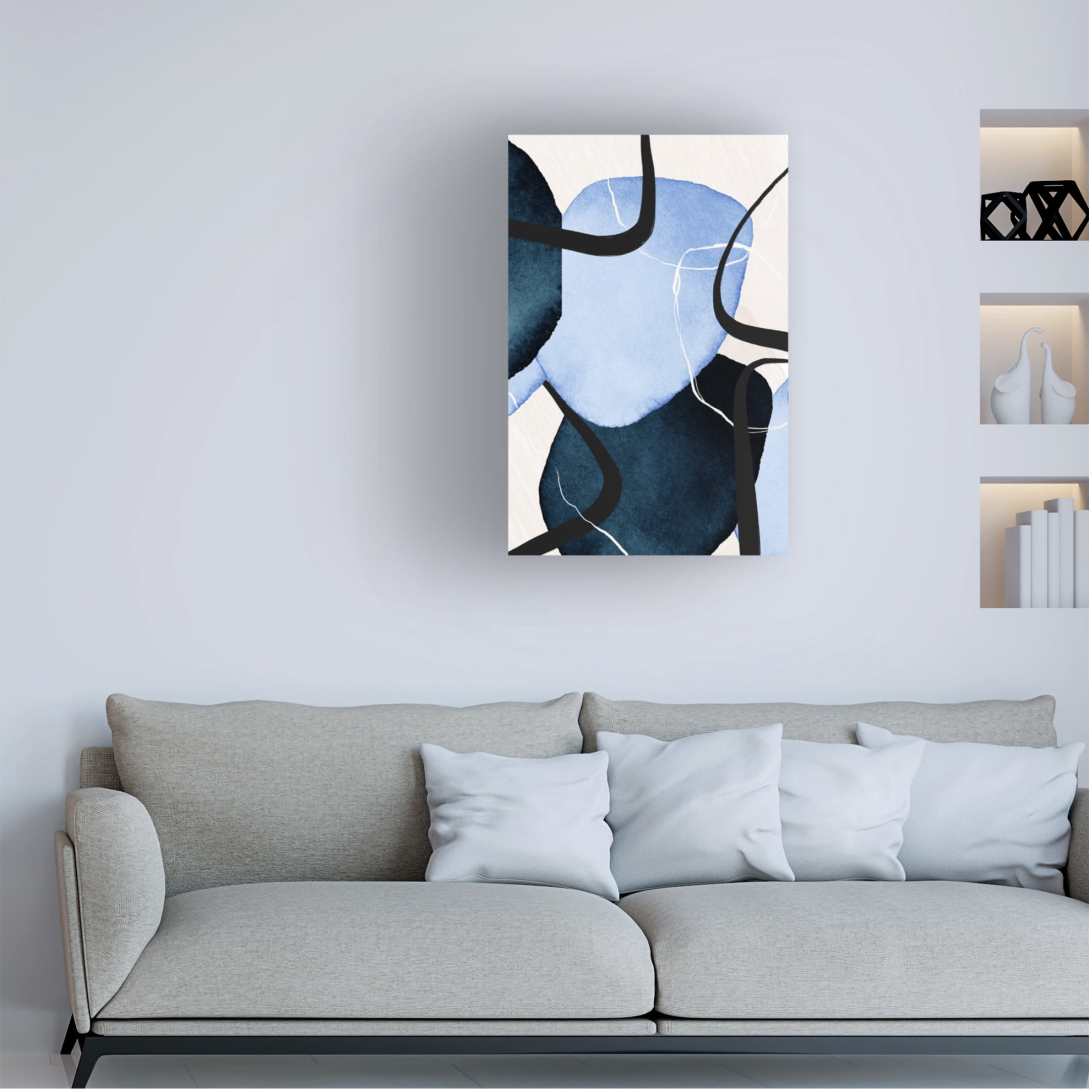 Trademark Fine Art Sally Ann Moss Shapley Blue 2 Canvas Wall Art