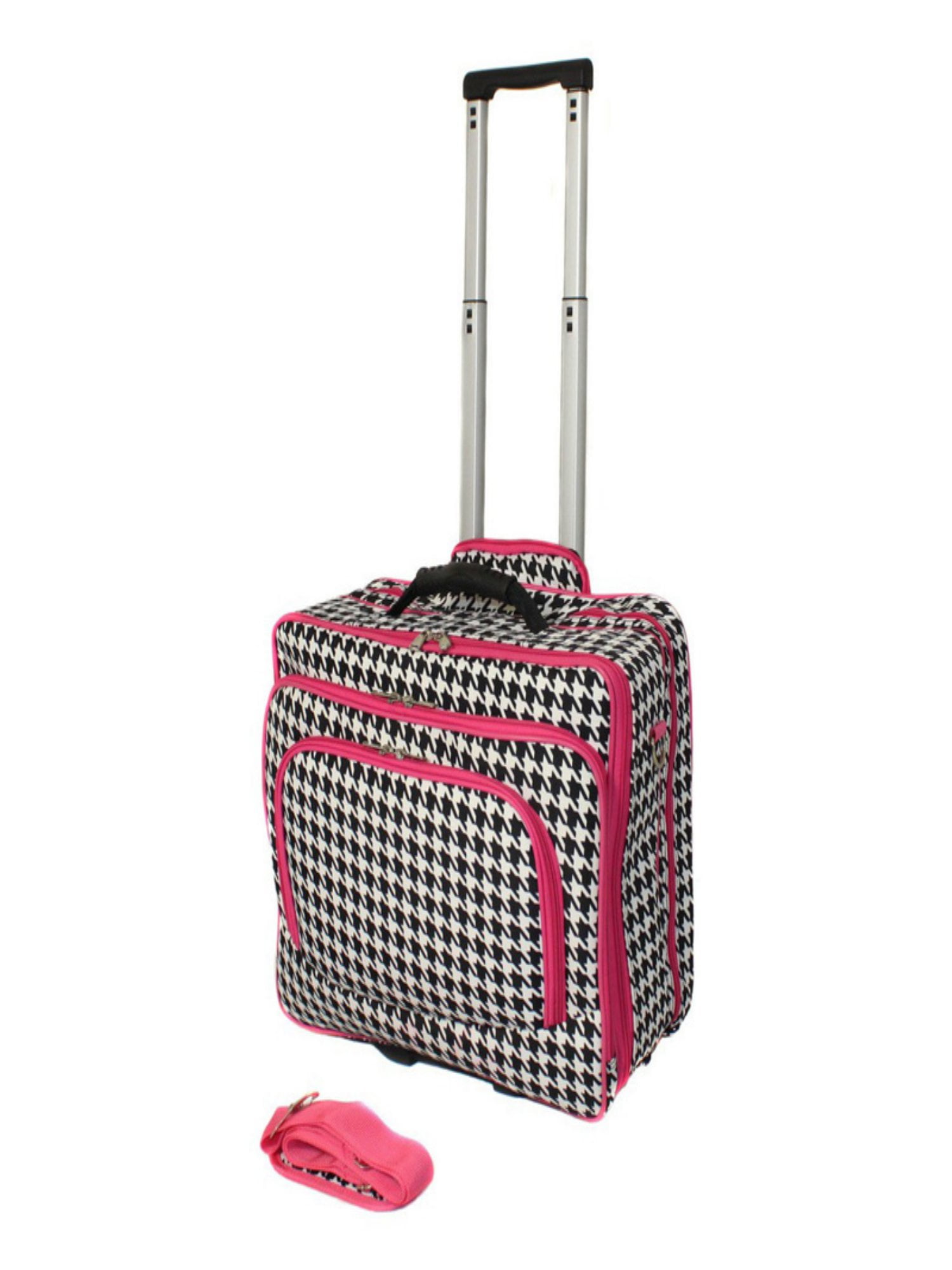 World Traveler Houndstooth Rolling 17 in. Laptop Case