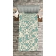 thumbnail image 3 of Ambesonne Geometric Quilted Bedspread Set 2 Pcs, Pale Toned Lattice, Twin Size, Pale Teal Beige, 3 of 3
