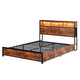 thumbnail image 2 of Cama Matrimonial FABATO con cabecera y almacenamiento luces LED, 2 of 5