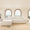 thumbnail image 2 of Aukfa 104" Modular Cloud Sectional Sofa with Left-Facing Chaise, Plush Corduroy Upholstered Deep Seat Couch, No Assembly Required for Living Room/Bedroom/Apartment, White, 2 of 8
