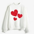 thumbnail image 5 of YOTMKGDO Valentines Sweater Women, Heart Sweater for Women Outenwear Coats Women Sweatshirt Top Long Sleeved Sweatshirt Casual Blouse Temperament Pullover Top White2+M, 5 of 5