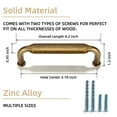 thumbnail image 3 of Goo-Ki 6Pcs 3.78'' Hole center Vintage Pull Handles for Chest of Drawers Kitchen Distressed Antique Brass Cabinet Pulls for Cupboard Cabinet Wardrobes, 3 of 6