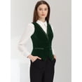thumbnail image 4 of Chaleco de Estilo retro de terciopelo Allegra K Cuello En V Sin Mangas Verde oscuro M, 4 of 6
